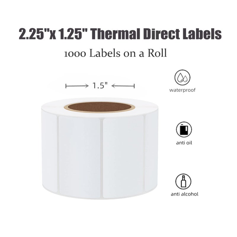 Hybsk 2.25x1.25 inch Direct Thermal Labels for Barcodes, Address, Compatible with Rollo Label Printer & Zebra Desktop Printers (2.25"x1.25",White) - Image 4